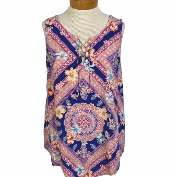 J.Jill Sleeveless Handkerchief Hem Top M - Picture 2 of 10